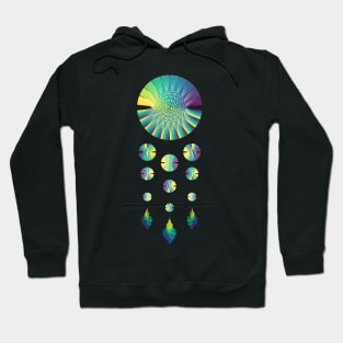 Dream Catcher | Peacock Blue Green Yellow Black Hoodie